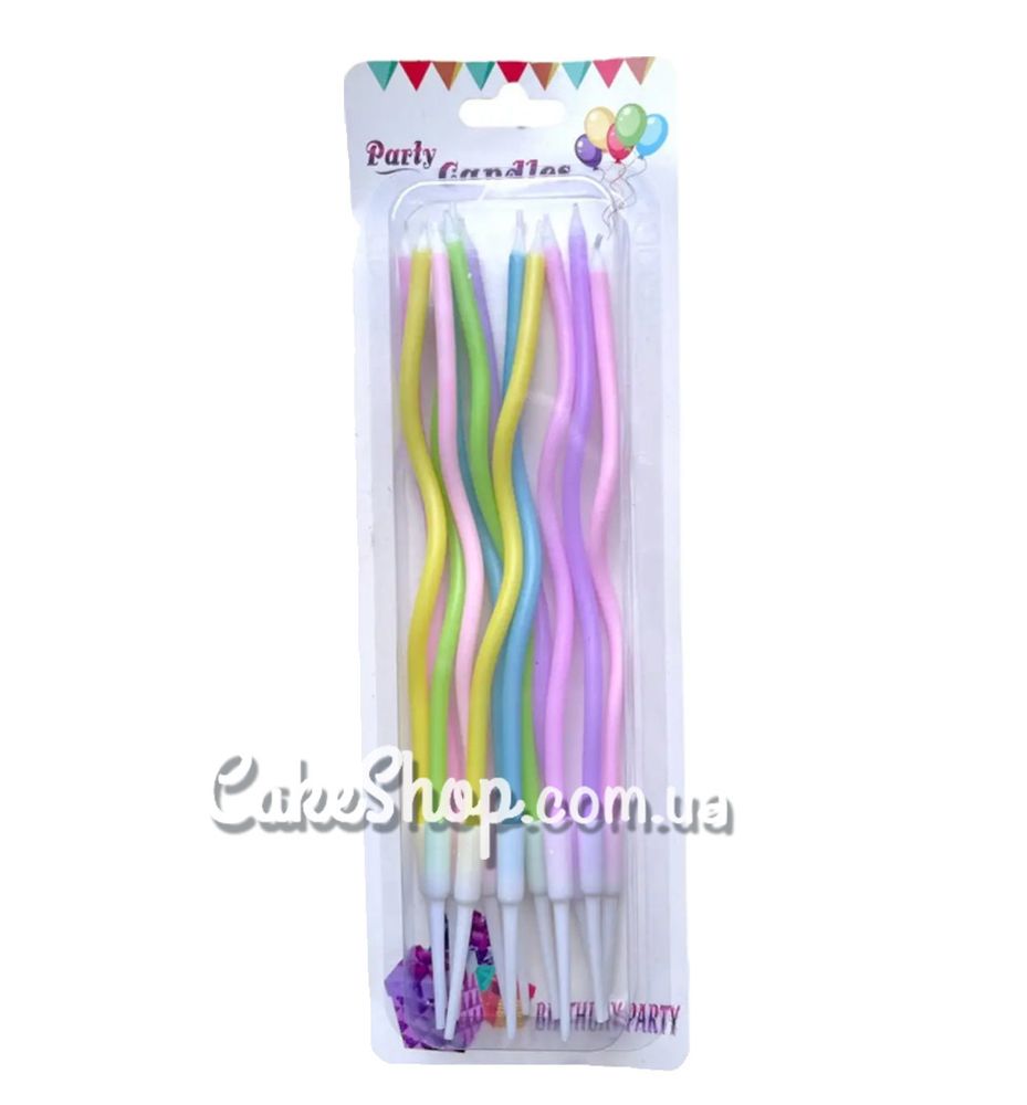 Свечи тортовые Коктейльные цветные, 12 шт - фото