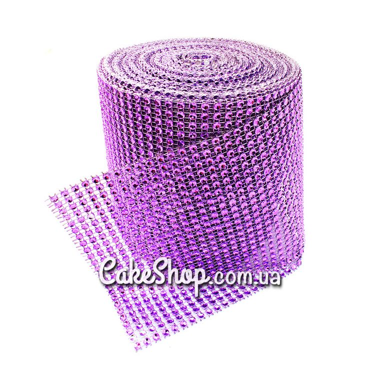 Лента для декора со стразами Фиолетовая 2 см - фото