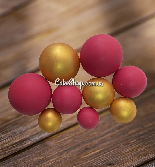 ⋗ Сфера шоколадная IR Золото-красная купить в Украине ➛ CakeShop.com.ua, фото