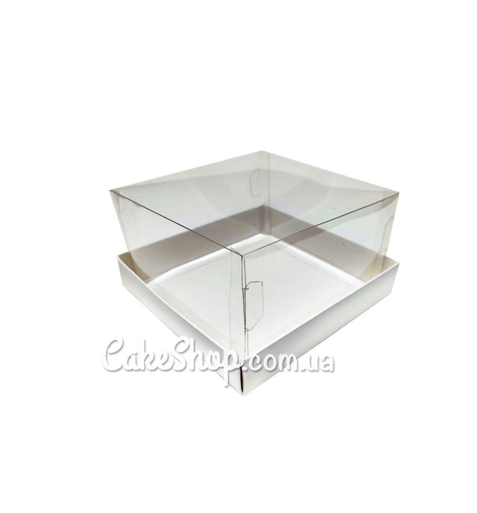 Коробка Аквариум для бенто-торта Белая, 14х14х8 см - фото