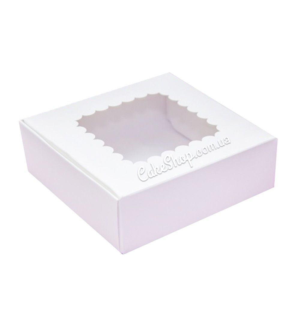 ⋗ Коробка для пряників з вікном Ажурна біла, 15х15х5 см купити в Україні ➛ CakeShop.com.ua, фото