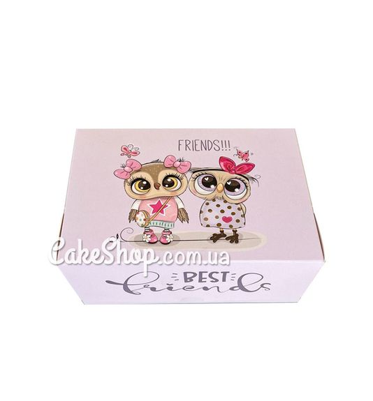 ⋗ Коробка на 2 кекси Подружки, 18х12х8 см купити в Україні ➛ CakeShop.com.ua, фото