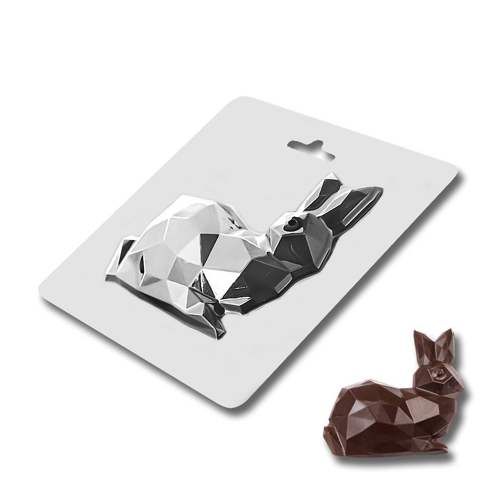 ⋗ Пластиковая форма для шоколада Зайчик в ромбах купить в Украине ➛ CakeShop.com.ua, фото