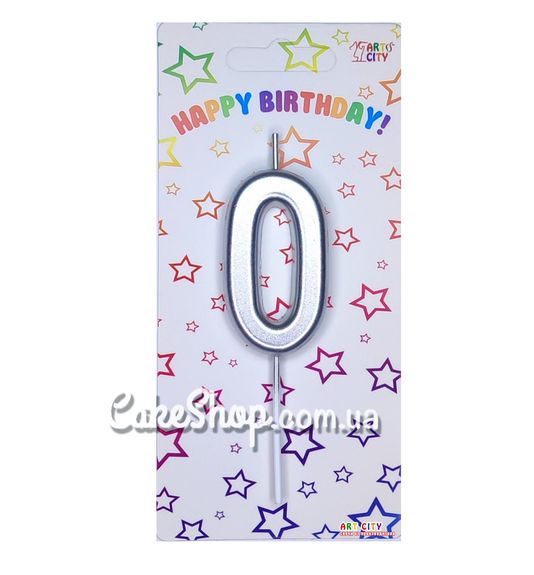 ⋗ Тортовая свеча цифра Металлизированное серебро - 0 купить в Украине ➛ CakeShop.com.ua, фото