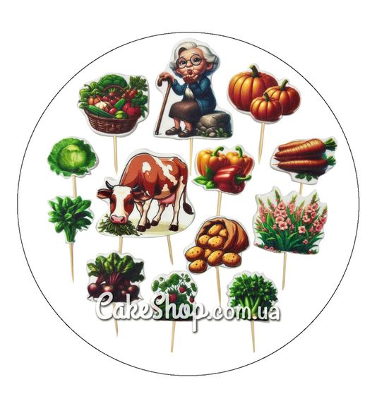 ⋗ Цукрові фігурки топери MAXI Бабуся і город ТМ ДімК купити в Україні ➛ CakeShop.com.ua, фото