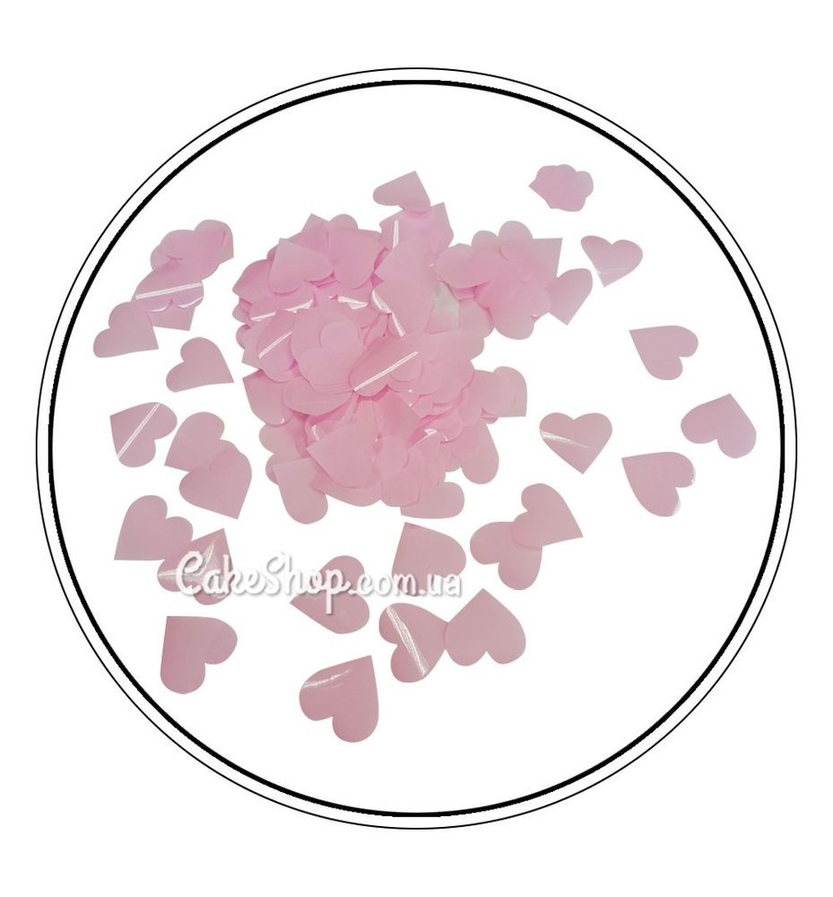 Конфетти сердечки Розовые, 25 гр - фото