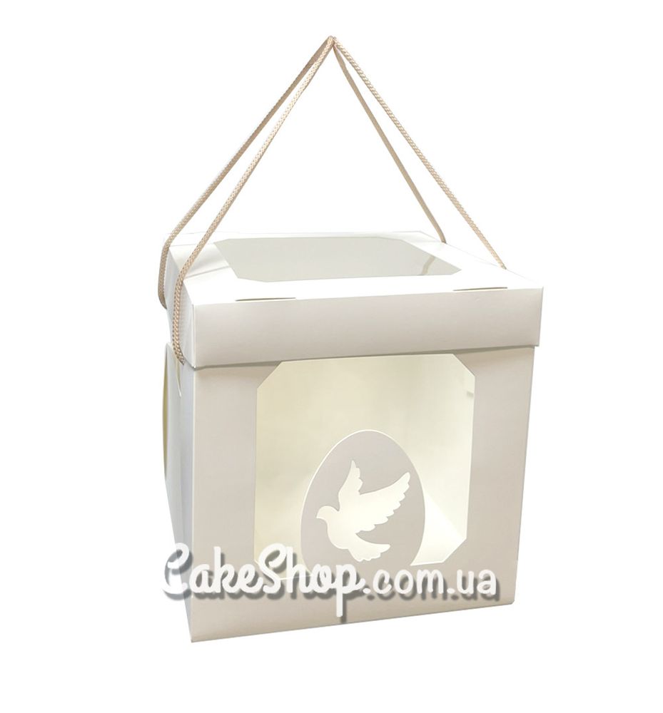 Коробка для десертов с окном 21х21х21, Голубка - фото