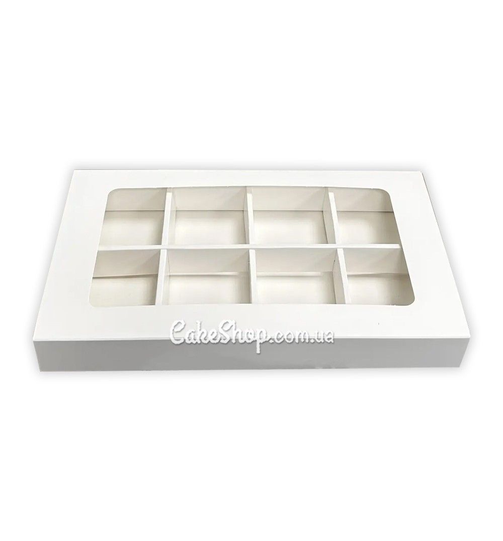 ⋗ Коробка для 8 моти, макаронс, конфет Белая, 28х15, 5х3, 5 см купить в Украине ➛ CakeShop.com.ua, фото