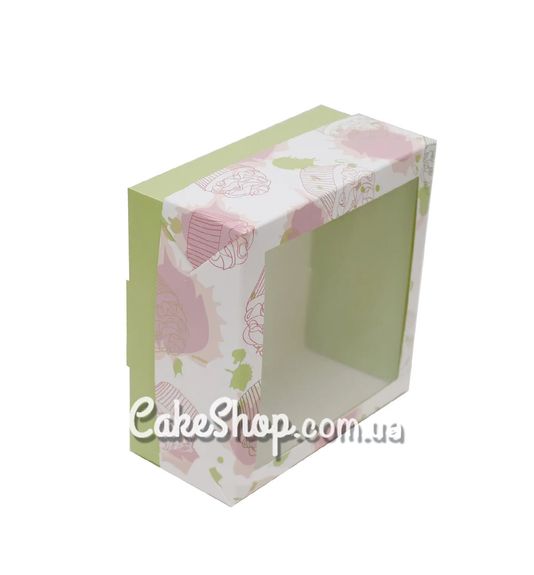 ⋗ Коробка для десертов с окошком 15х15х7, Цветная купить в Украине ➛ CakeShop.com.ua, фото