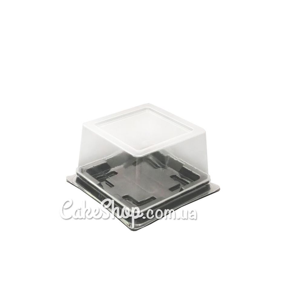 Упаковка для десерта Куб с черным дном, 13,8х13,8х8 - фото