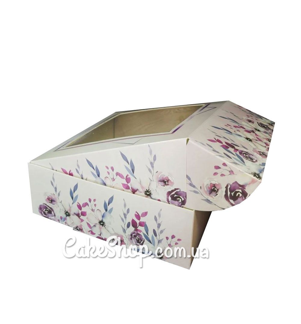 ⋗ Коробка для зефира с окном Фиолетовая, 20х20х7 см купить в Украине ➛ CakeShop.com.ua, фото
