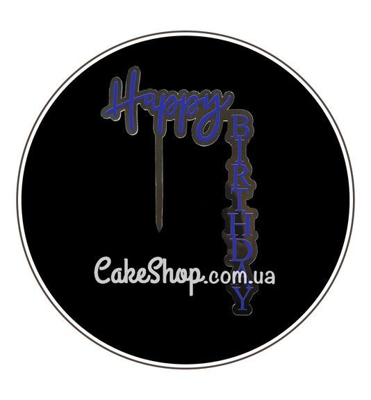 ⋗ Акриловий топпер VA кутовий Happy Birthday прозорий купити в Україні ➛ CakeShop.com.ua, фото