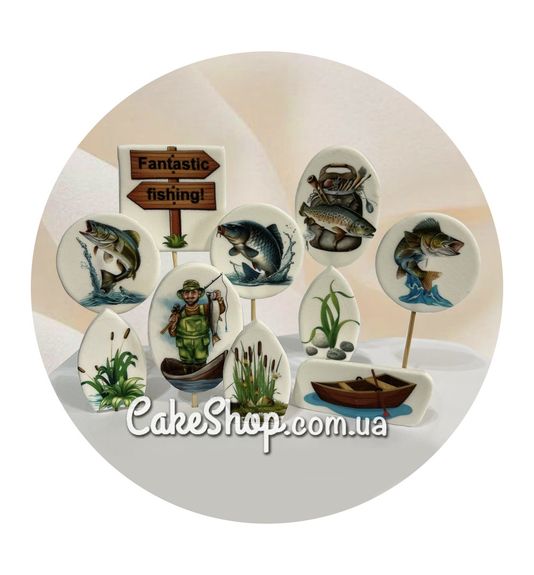 ⋗ Сахарные фигурки Рыбалка №2 ТМ KD купить в Украине ➛ CakeShop.com.ua, фото