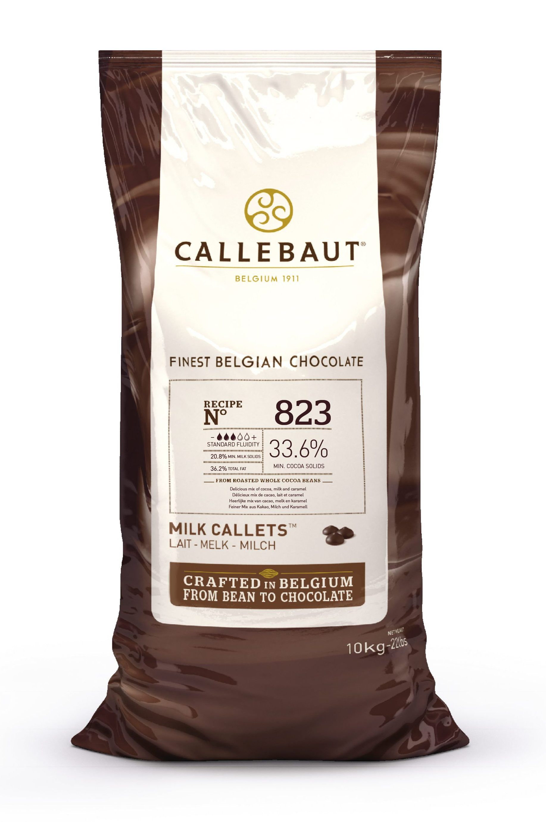 ⋗ Шоколад бельгийский Callebaut 823  молочный 33,6% в дисках, 10кг купить в Украине ➛ CakeShop.com.ua, фото