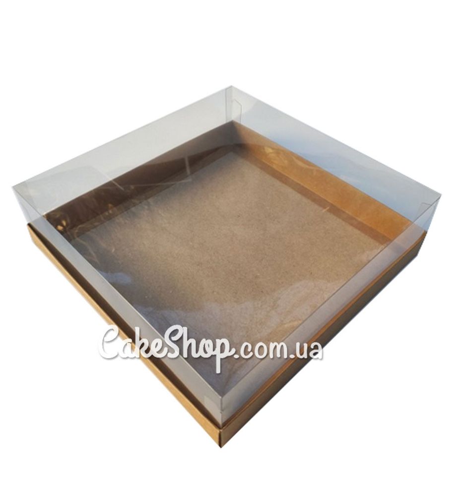 Коробка Акваріум для калача Крафт, 25х25х7 см - фото