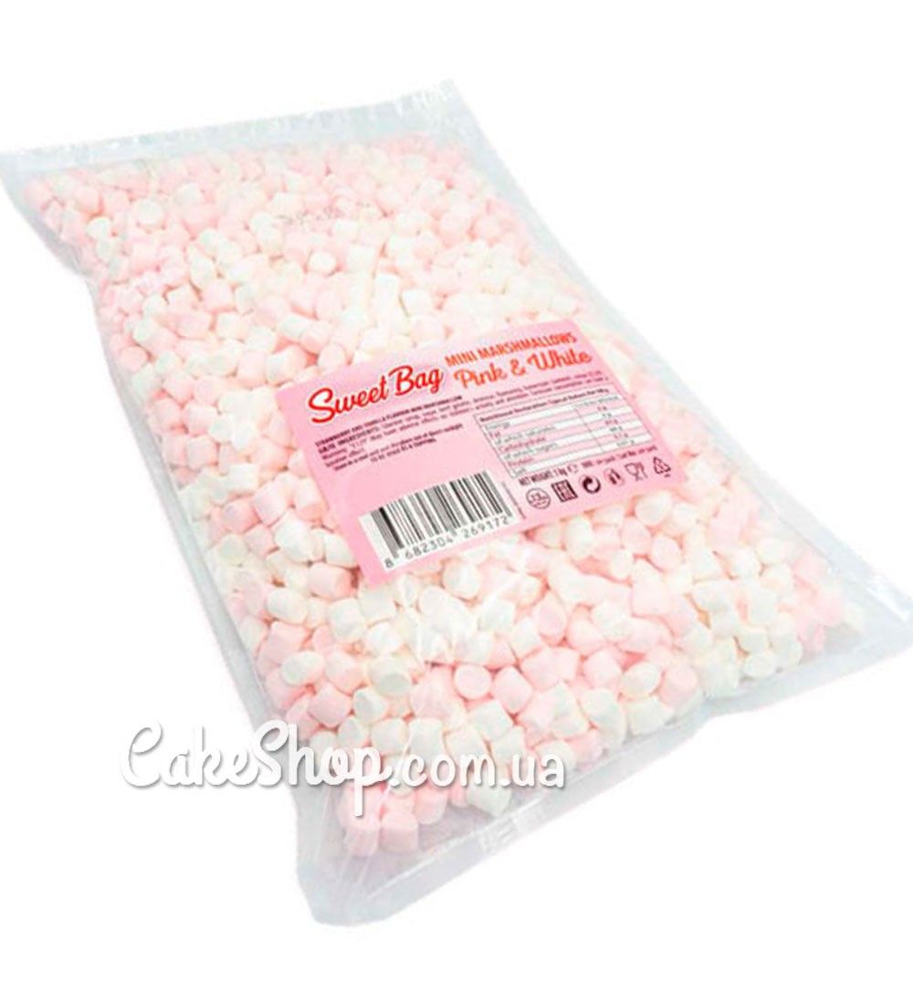 ⋗ Маршмеллоу Sweet bag бело-розовое, 1 кг купить в Украине ➛ CakeShop.com.ua, фото