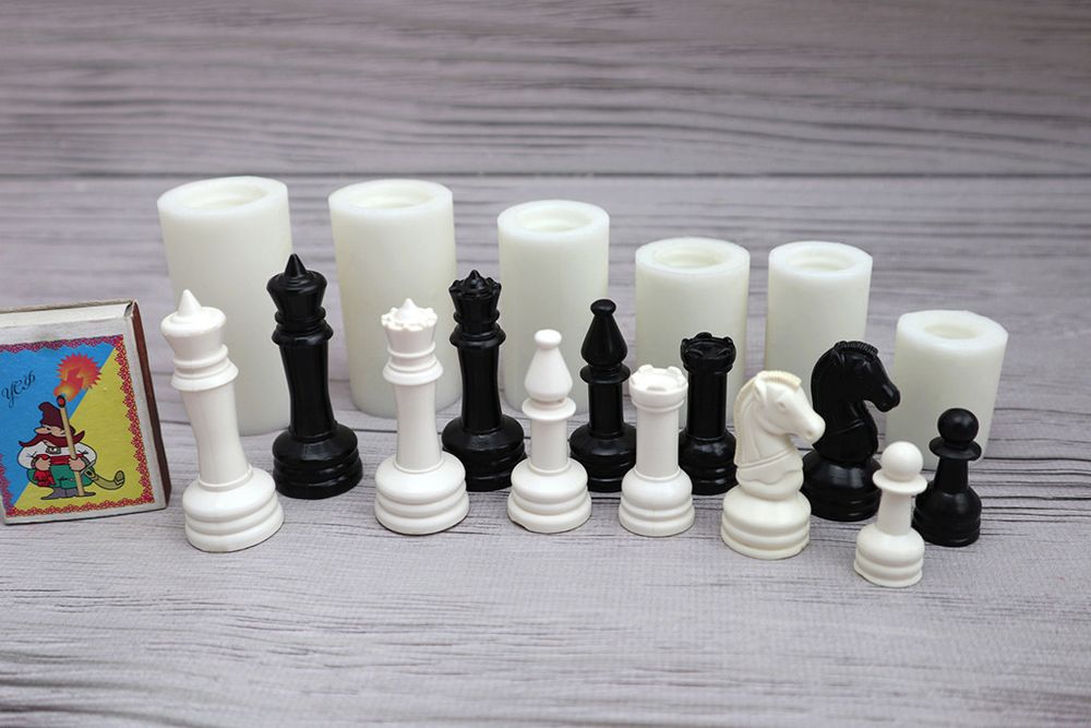 Силиконовый молд 3Д Шахматы набор - фото