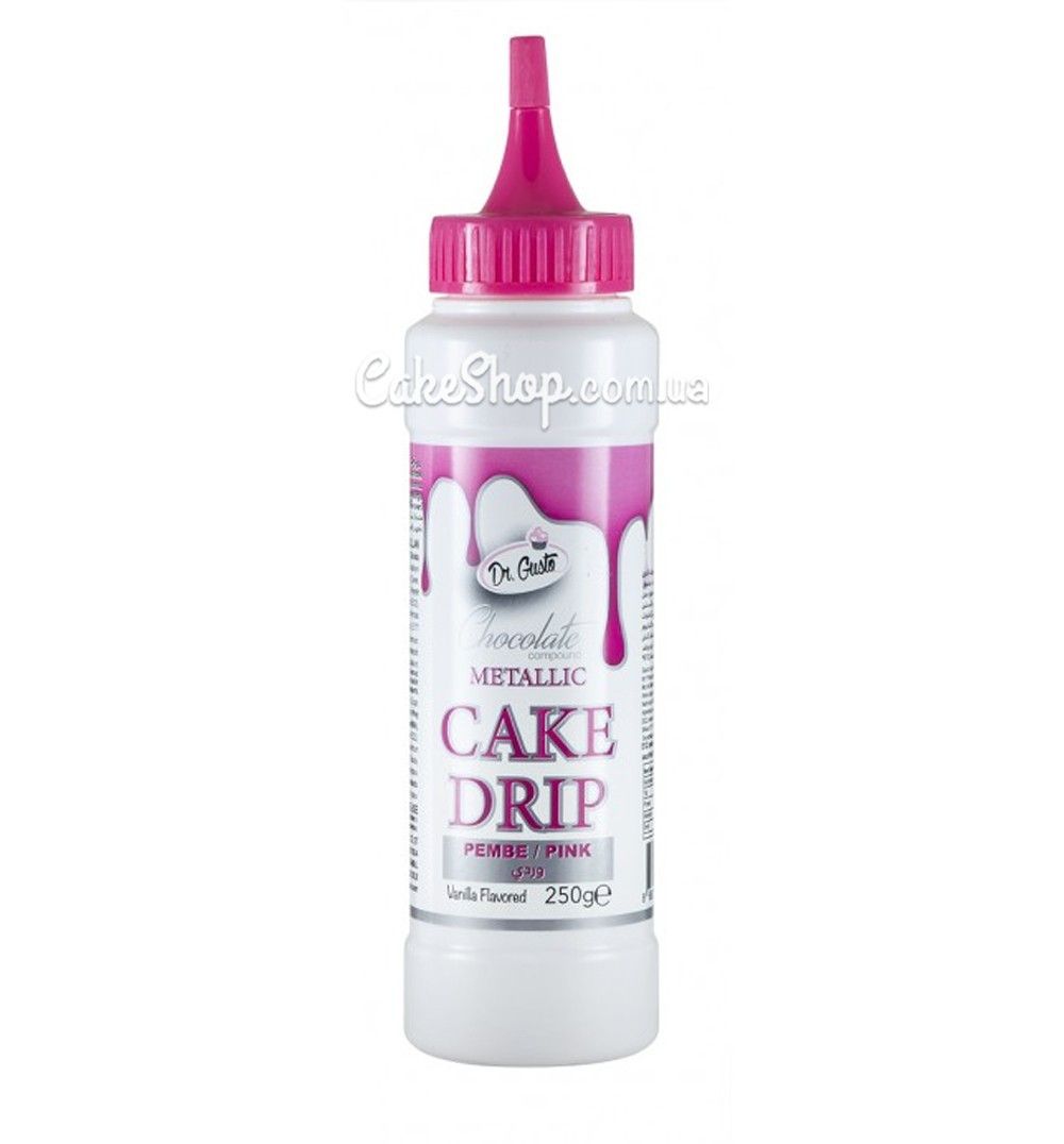 ⋗ Обтікаючий шоколад Cake Drip рожевий металік Dr.Gusto, 250  г купити в Україні ➛ CakeShop.com.ua, фото