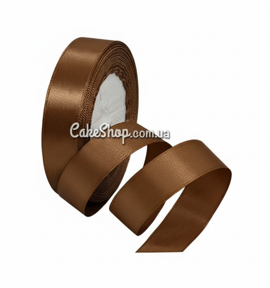 ⋗ Стрічка атласна Коричнева 12 мм купити в Україні ➛ CakeShop.com.ua, фото