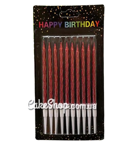 ⋗ Свечи тортовые Спираль Красные 13 см, 10 шт купить в Украине ➛ CakeShop.com.ua, фото
