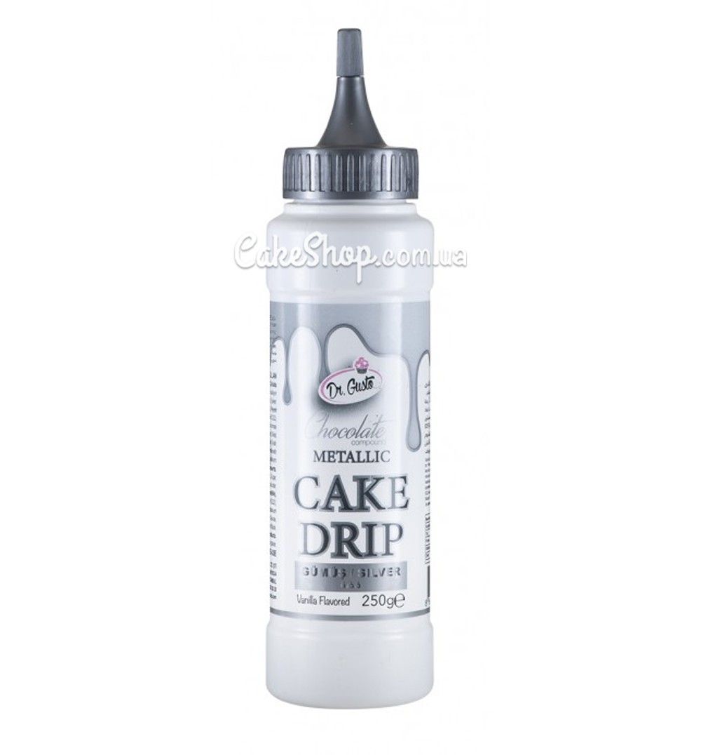 ⋗ Обтекающий шоколад серебро металлик Cake Drip 250 г Dr.Gusto купить в Украине ➛ CakeShop.com.ua, фото