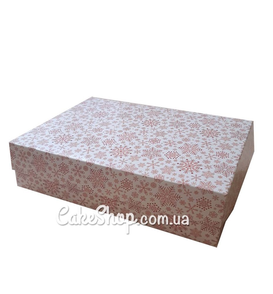 Коробка для эклеров, зефира Снежинка, 23х15х6 см - фото