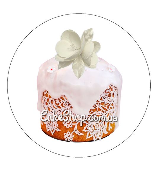 ⋗ Сахарные фигурки Магнолия белая с серебряными листьями ТМ Сладо купить в Украине ➛ CakeShop.com.ua, фото