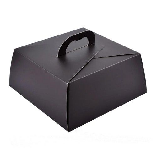 Коробка для торта Чёрная 29х29х11 см - фото