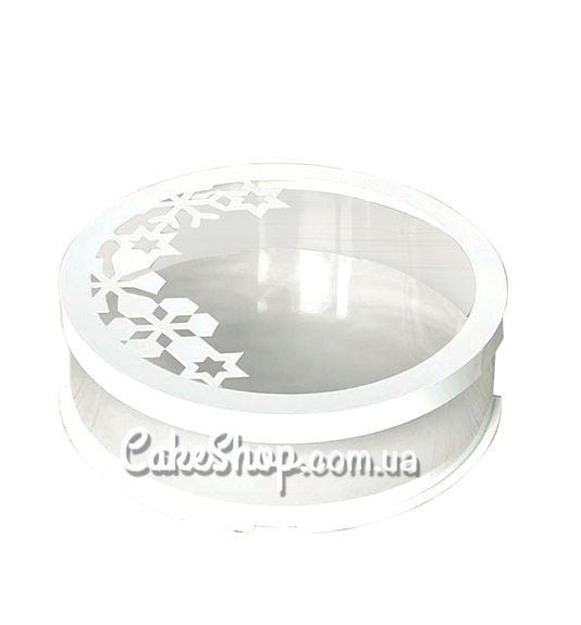 ⋗ Коробка для торта, цветов, игрушек Тубус крышка Снежинка d-25, h-20 см купить в Украине ➛ CakeShop.com.ua, фото