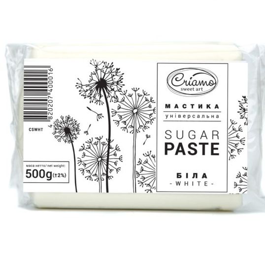 ⋗ Мастика Criamo для обтягування, Універсальна біла, 0,5 кг купити в Україні ➛ CakeShop.com.ua, фото