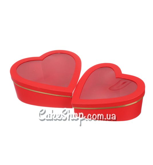 ⋗ Коробка Сердце с окном, 28х27,5х11, 2 см Красная купить в Украине ➛ CakeShop.com.ua, фото