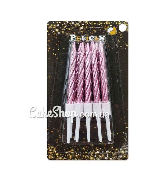 ⋗ Свечи тортовые Спираль розовая, 8 см купить в Украине ➛ CakeShop.com.ua, фото
