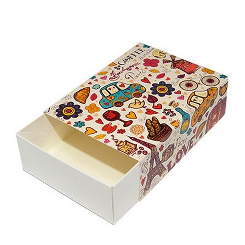 Коробка на 12  макаронс, эклер и товаров Hand Made Париж, 11,5х15,5х5 см - фото