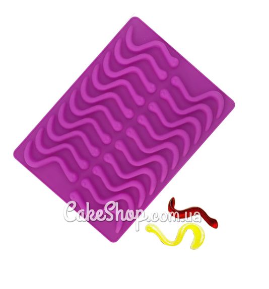 ⋗ Силіконова форма Черв'ячки купити в Україні ➛ CakeShop.com.ua, фото