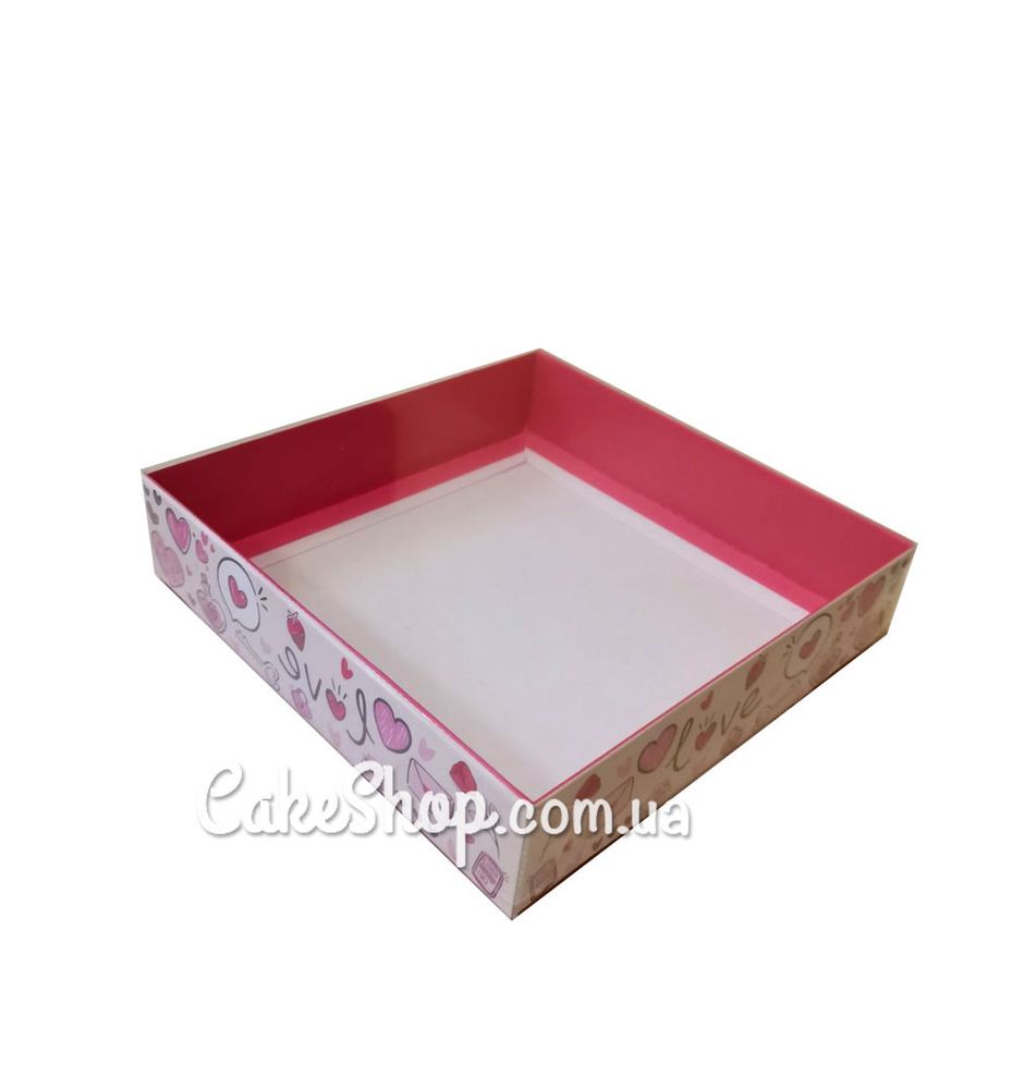 Коробка для пряников с прозрачной крышкой Love is, 16х16х3,5 см - фото
