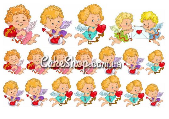 ⋗ Цукрова картинка Амурчики купити в Україні ➛ CakeShop.com.ua, фото