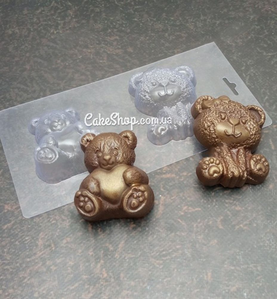 Пластиковая форма для шоколада Медвежата 2 шт - фото