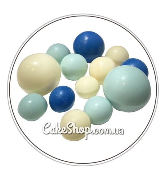 ⋗ Сфера шоколадная ДомК Голубая-синяя-белая купить в Украине ➛ CakeShop.com.ua, фото