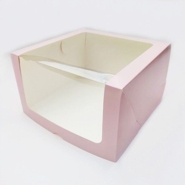 ⋗ Коробка для торта Пудра з віконцем, 25х25х15 см купити в Україні ➛ CakeShop.com.ua, фото