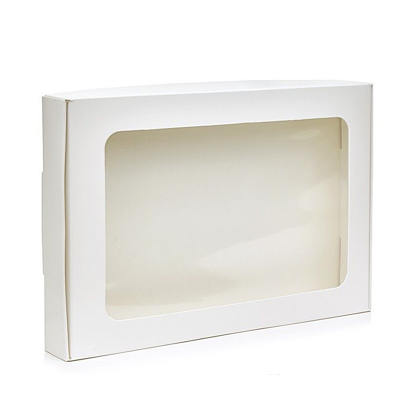 Коробка для пряников с окном Белая, 15х22х3 см - фото