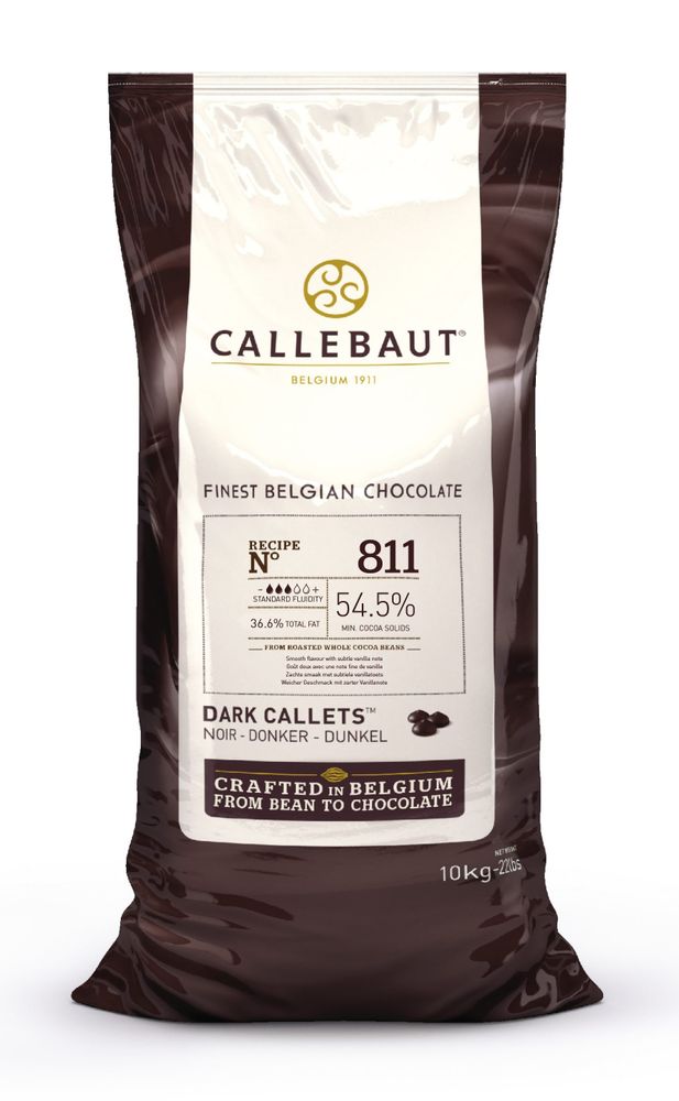 Шоколад бельгийский Callebaut 811 чёрный 54,5% в дисках, 10 кг - фото
