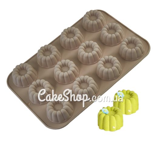 ⋗ Силіконова форма для євродесертів Пудинг 12 шт купити в Україні ➛ CakeShop.com.ua, фото
