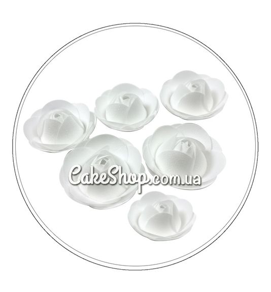 ⋗ Вафельный цветок Роза белая 6 шт, ТМ Добрик купить в Украине ➛ CakeShop.com.ua, фото