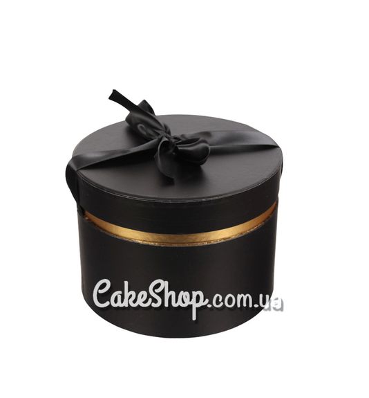 ⋗ Коробка подарочная с бантом Черная, 25 см купить в Украине ➛ CakeShop.com.ua, фото