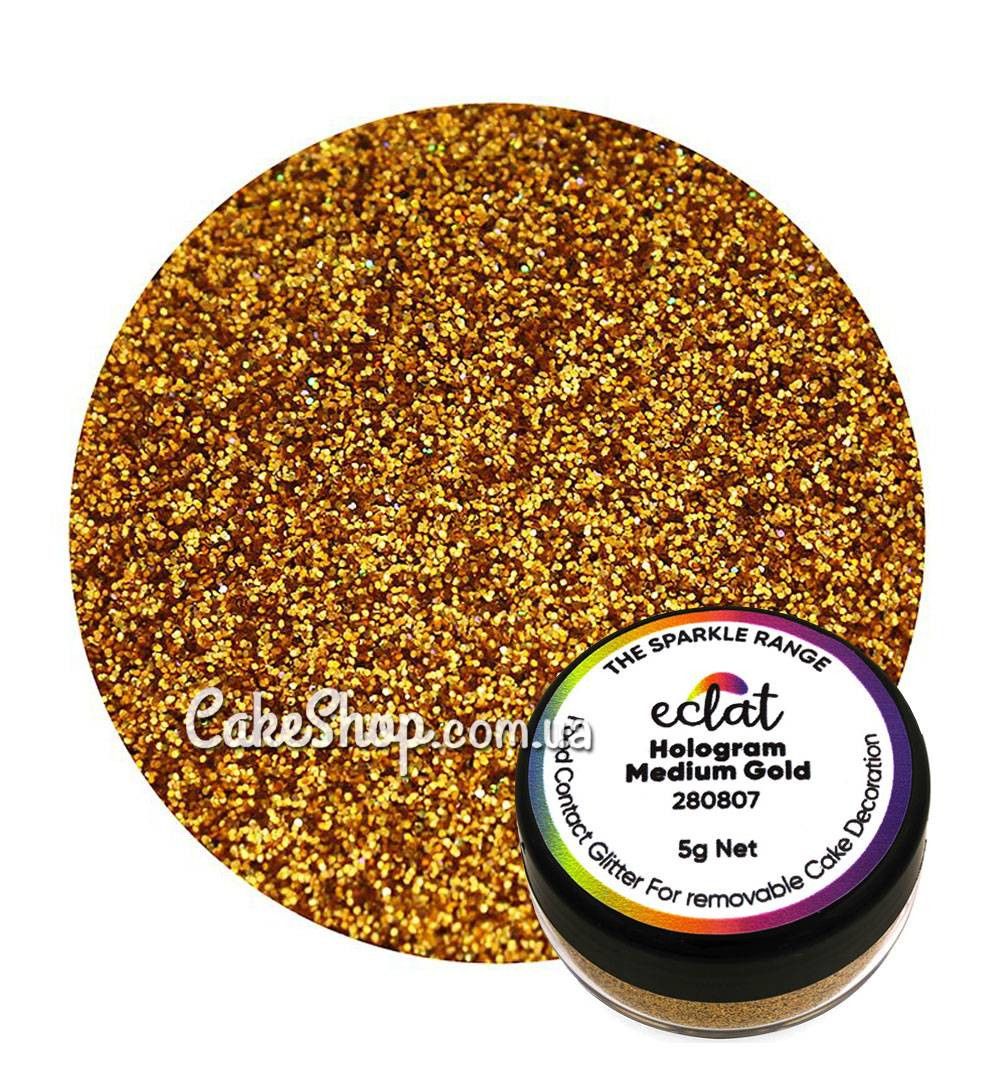 ⋗ Блискітки Eclat Medium Gold, 5 г купити в Україні ➛ CakeShop.com.ua, фото