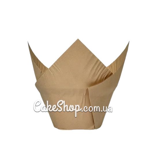 ⋗ Форма бумажная для кексов Тюльпан с бортом крафт, 10 шт купить в Украине ➛ CakeShop.com.ua, фото