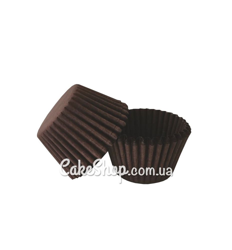 Бумажные формы для конфет и десертов 3х2, коричневые 50 шт - фото