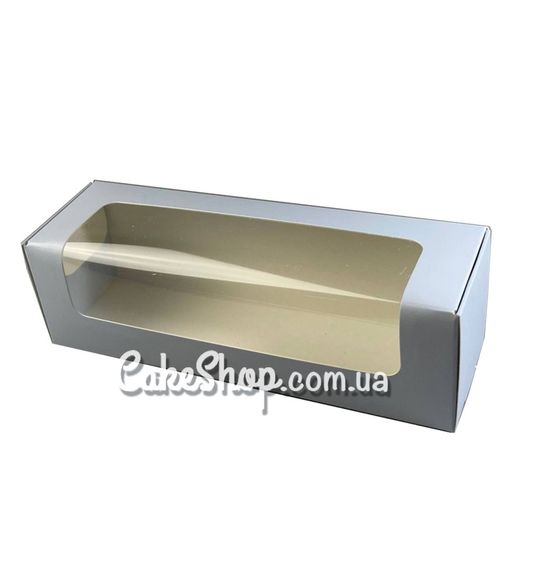 ⋗ Коробка для макаронса с окном Голубая, 20х6х6 см купить в Украине ➛ CakeShop.com.ua, фото