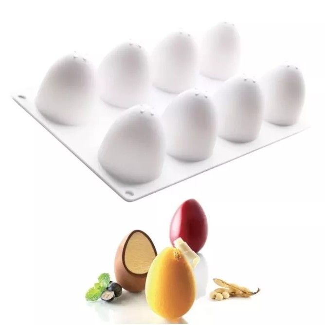 Силіконова форма для євродесертів Яйце на 8 шт - фото