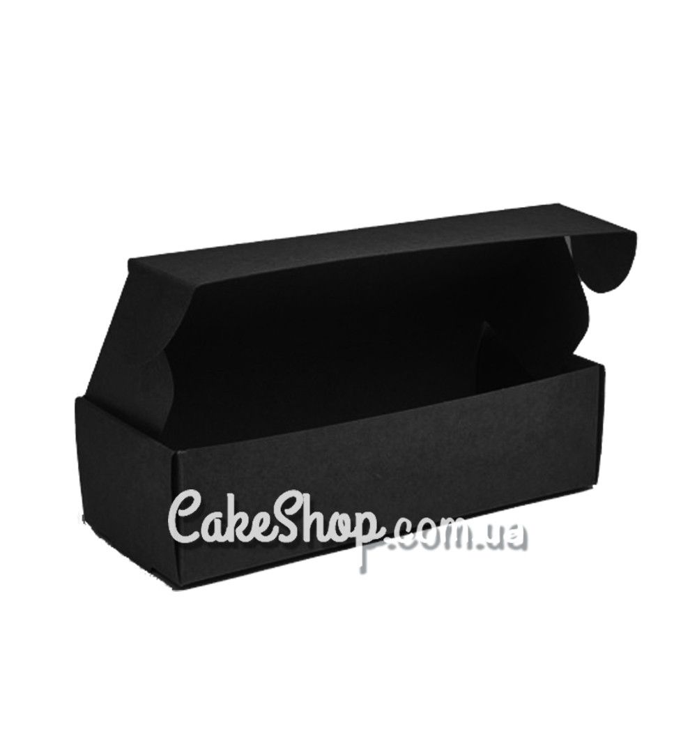 ⋗ Коробка для пастили, макаронс, зефіру 14х5,7х3,8 см Чорна купити в Україні ➛ CakeShop.com.ua, фото